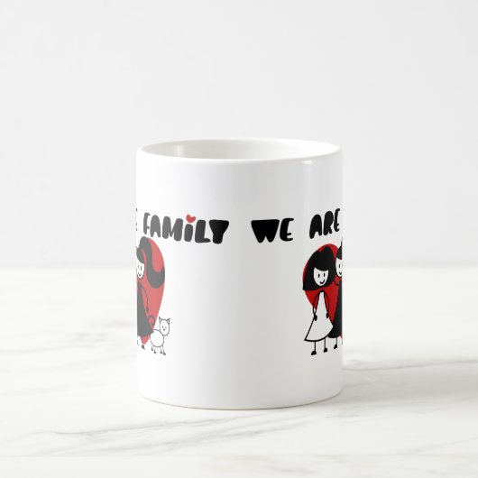 私たちは家族ゲイ/レズビアン家族2人の女性と猫 コーヒーマグカップ (中央)