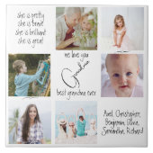 私たちは家族コラージュ写真おばあちゃん最高のが今まで大好き タイル (正面)