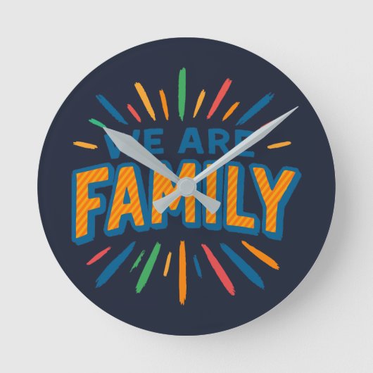私たちは家族1 ラウンド壁時計 (正面)