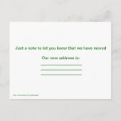 私たちは家畜と一緒に移動した新しいアドレス 案内ポストカード (裏面)