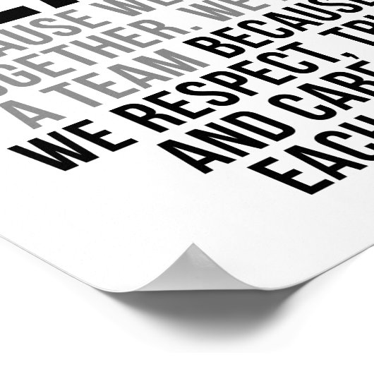 私たちは尊敬し、信頼し、そして気に ポスター (角)