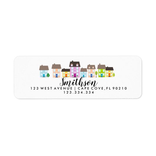 私たちは差出人住所ラベルの家を引っ越した ラベル (正面)