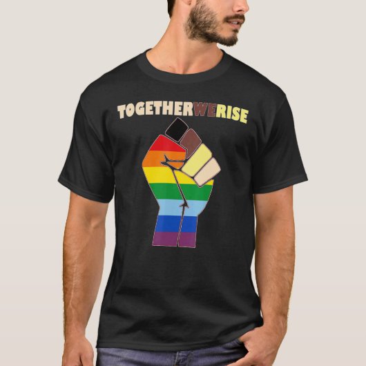 私たちは平等な黒人歴史月間Lgbtと共に立ち上がる Tシャツ (正面)