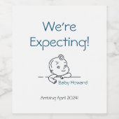 私たちは幸福の妊娠の発表を期待している ワインラベル (シングルラベル)