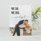 私たちは式を挙げました 私たちはしました 私たちは駆け落ちしました グレー クラフト エレガント フ 招待状 (スタンド正面)