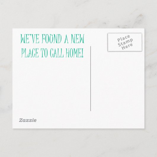 私たちは引っ越した | シンプルはがき | ホームスイートホーム 案内ポストカード (裏面)