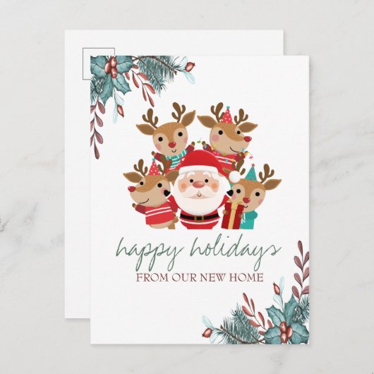 私たちは引っ越した，デール，サンタクロースの休日 案内ポストカード (正面/裏面)