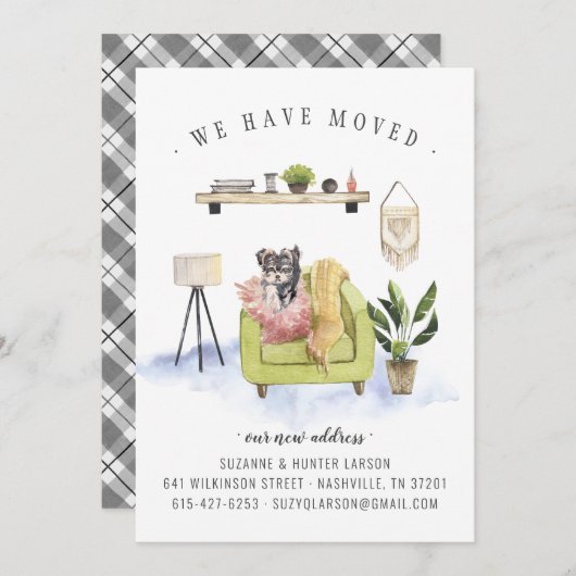 私たちは引っ越した |ヨークシャーテリアの動きのお知らせ 案内状 (正面/裏面)