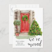 私たちは引っ越した |レッドドアクリスマス |新しいアドレス 案内ポストカード (正面/裏面)