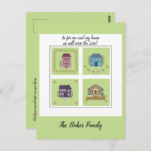 私たちは引っ越した – 信仰に基づく私と私の家 ポストカード (正面/裏面)