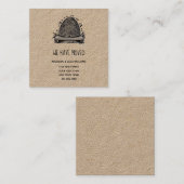 私たちは引っ越した |新しいアドレス |蜂素朴の巣 スクエア名刺 (正面/裏面)