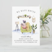 私たちは引っ越した | Dachshund Dogの移動告知 案内状 (スタンド正面)