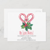 私たちは引っ越しました、キャンディーケーン、我が家はここ 案内ポストカード (正面/裏面)