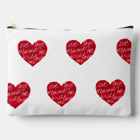 私たちは彼が最初に白いから愛する アクセサリーポーチ (正面)