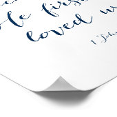 私たちは彼が海軍ブルーで私たちを最初に愛したから愛している ポスター (角)