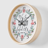 私たちは彼が私たちを最初に愛したから愛している 壁時計 (傾斜)