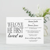 私たちは彼が私たちを最初に愛したから結婚愛する 招待状 (スタンド正面)