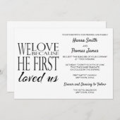 私たちは彼が私たちを最初に愛したから結婚愛する 招待状 (正面/裏面)