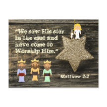 私たちは彼のスター、聖書の聖句クリスマスポストカードを見た