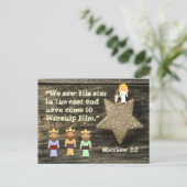 私たちは彼のスター、聖書の聖句クリスマスポストカードを見た シーズンポストカード (スタンド正面)