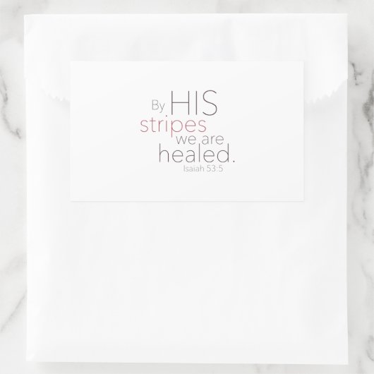 私たちは彼のストライプによって癒される。 長方形シール (バッグ)