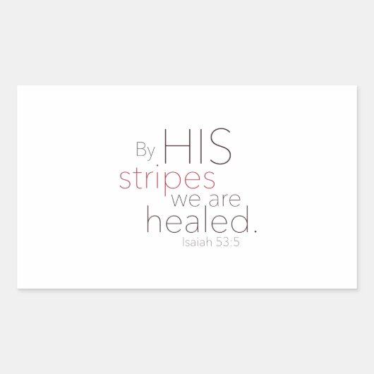 私たちは彼のストライプによって癒される。 長方形シール (正面)