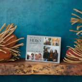 私たちは彼を父と呼ぶ英雄を持っている写真コラージュ フォトプラーク (側面)