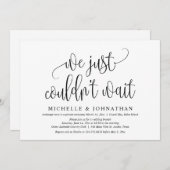 私たちは待ちきれなかった、結婚式の秘密挙式パーティー 招待状 (正面/裏面)