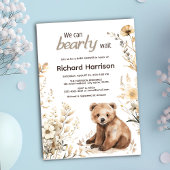 私たちは待ち遠しくて仕方がない　ニュートラル　ラスティック　ベイビーシャワー 招待状