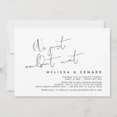 私たちは待つことができなかった、モダンウェディングエロープメント 招待状 (正面)