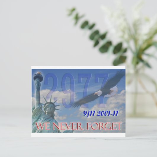 私たちは忘れ10周年記念ポストカード9/11を一度も使用しない ポストカード (スタンド正面)