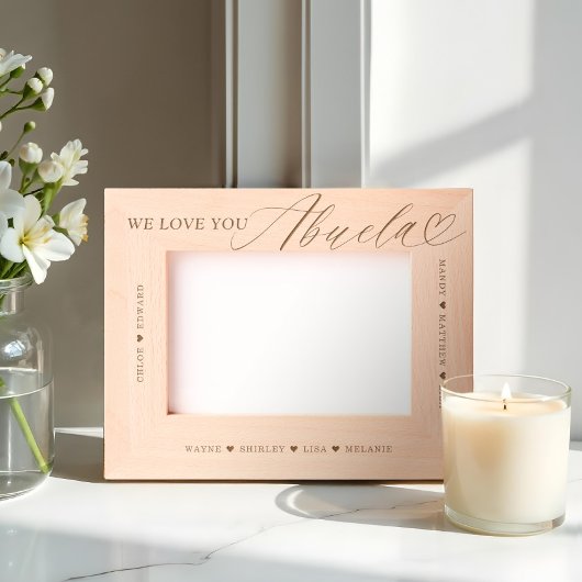 私たちは愛あなたアブエラのスクリプトハートグランドキッド名 レーザー彫刻フレーム