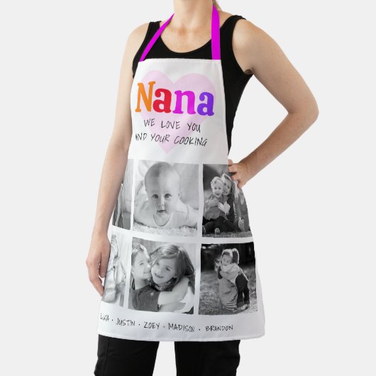 私たちは愛あなたナナカラフルレインボー6フォトコラージュ エプロン (インサイチュ)