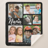 私たちは愛あなたナナ孫の名前6写真コラージュ シェルパブランケット (正面)