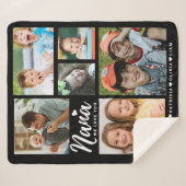 私たちは愛あなたナナ孫の名前6写真コラージュ シェルパブランケット (正面(横))