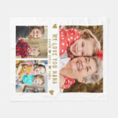 私たちは愛あなたナナ孫3フォトコラージホワイト フリースブランケット (正面(横))