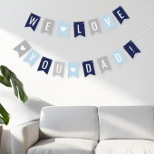 私たちは愛あなたパパブルーネイビーグレイ神父の日 バンティングフラッグ