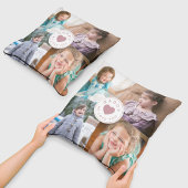 私たちは愛あなたパパモダンピンクハート4写真 クッション