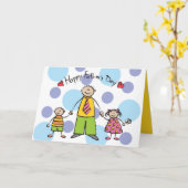 私たちは愛あなたパパ漫画の家族ハッピー父の日 カード (黄色い花)