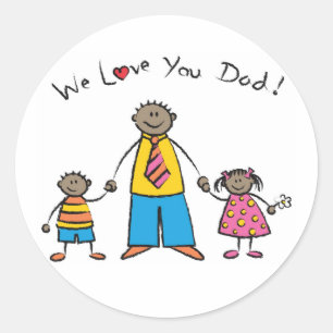 私たちは愛あなたパパ漫画の家族ハッピー父の日 ラウンドシール