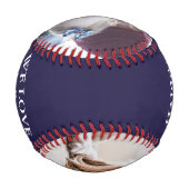 私たちは愛あなたパパ父の日フォトコラージブルー 野球ボール (裏面)