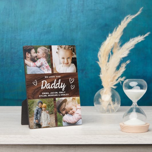 私たちは愛あなたパパ素朴ウッドフォトコラージュ フォトプラーク (側面)