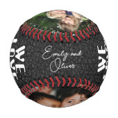 私たちは愛あなたパパ革プリント2フォトコラージュ 野球ボール (裏面)