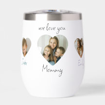 私たちは愛あなたママハート写真ウォーターボトル