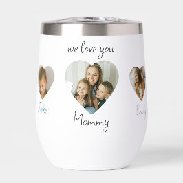 私たちは愛あなたママハート写真ウォーターボトル