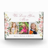 私たちは愛あなたママピンクフローラ母の日3 フォトブロック (正面)