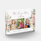 私たちは愛あなたママピンクフローラ母の日3 フォトブロック (左)