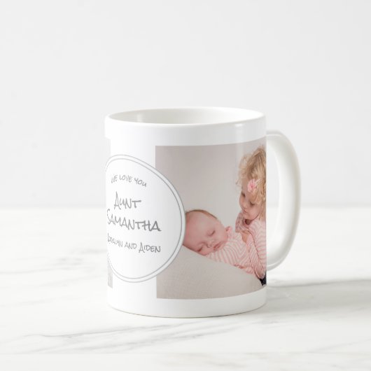 私たちは愛あなた叔母2写真任意の大事な行事 コーヒーマグカップ (正面右)