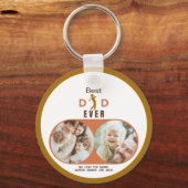 私たちは愛あなた最高ののパパは常に父の日の家族の写真 キーホルダー (正面)