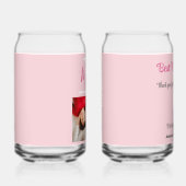 私たちは愛あなた最高ののママピンクの写真名カスタム前 ガラス缶 (右)